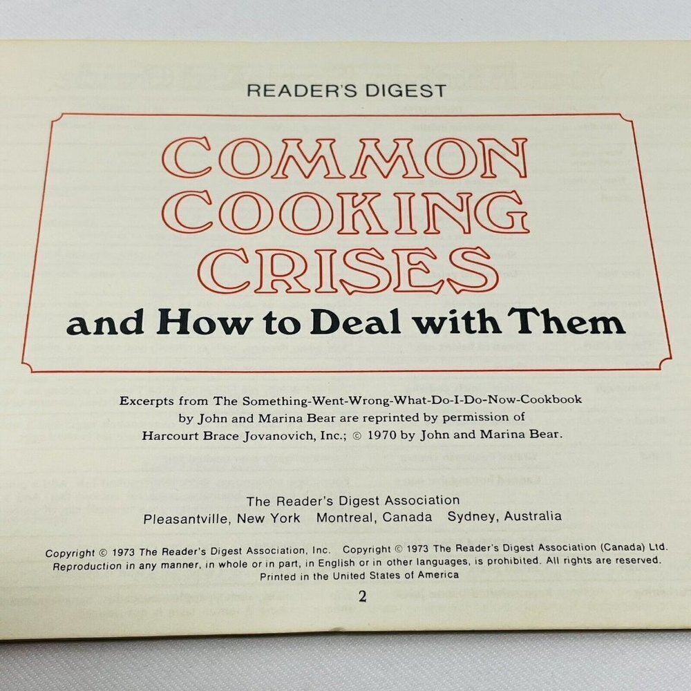 Reader Digest Cookbook Common Cooking Crises Book Guide Handbook Cartoon Picture - Picture 3 of 10